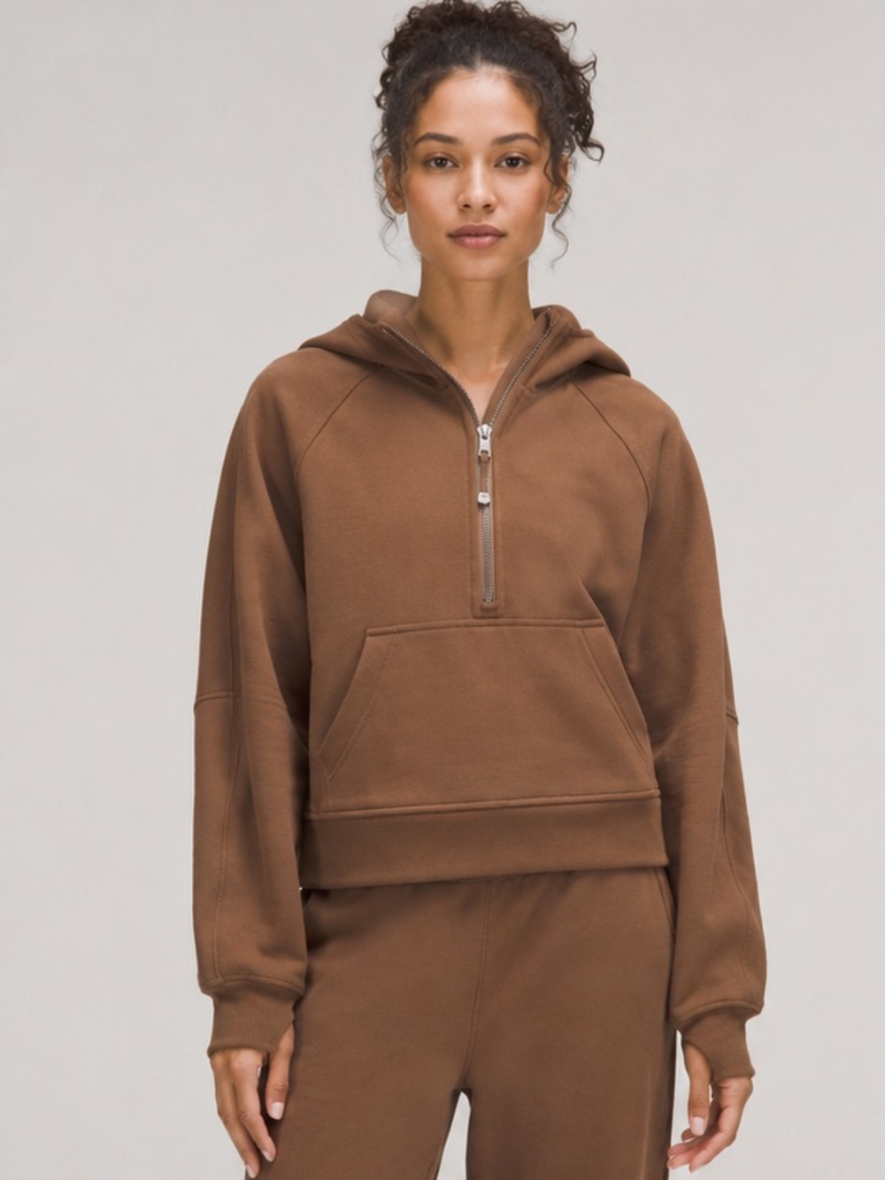 Lululemon scuba half zip Brown Half-Zip Hoodie